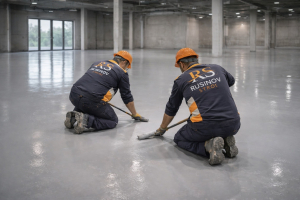 Полагане на епоксидно покритие върху индустриален под